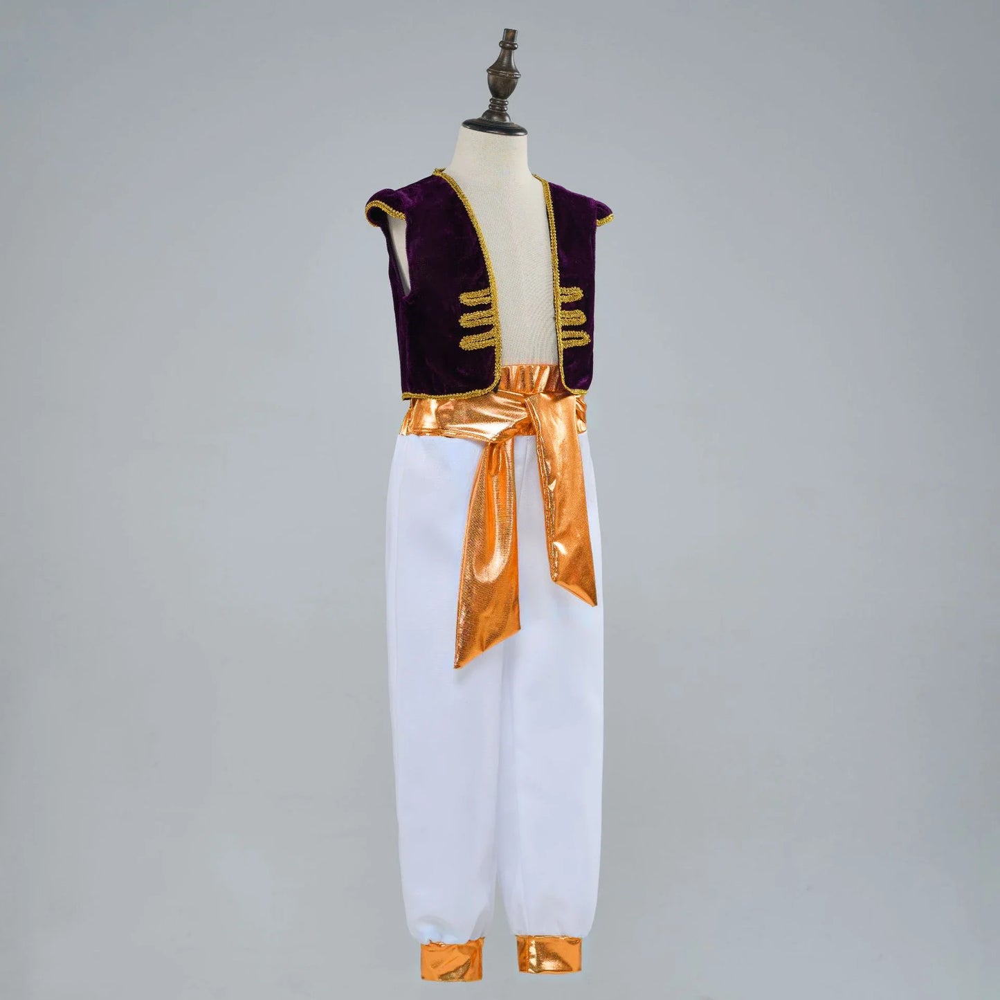 Boys  Arabian Prince Costumes Suit Halloween Party Stage Performance Outfits Kids Vest Pants Belt Street Wear Clothes
