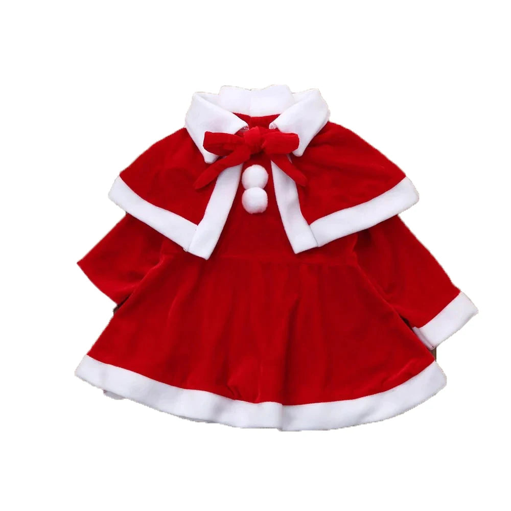 Children's Christmas Costumes Costume Set for Santa Girls, Classic Red Fashion Costumes, Baby  Dress