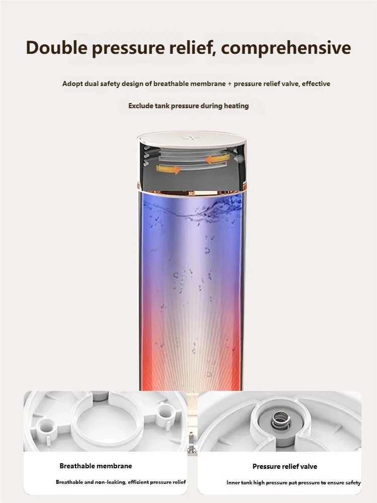 HOMEFISH 450ML Electric Kettles Portable Tea Coffee Kettle Travel Boil Water Thermal Cup Anti-Scald Water Bottle English Menu