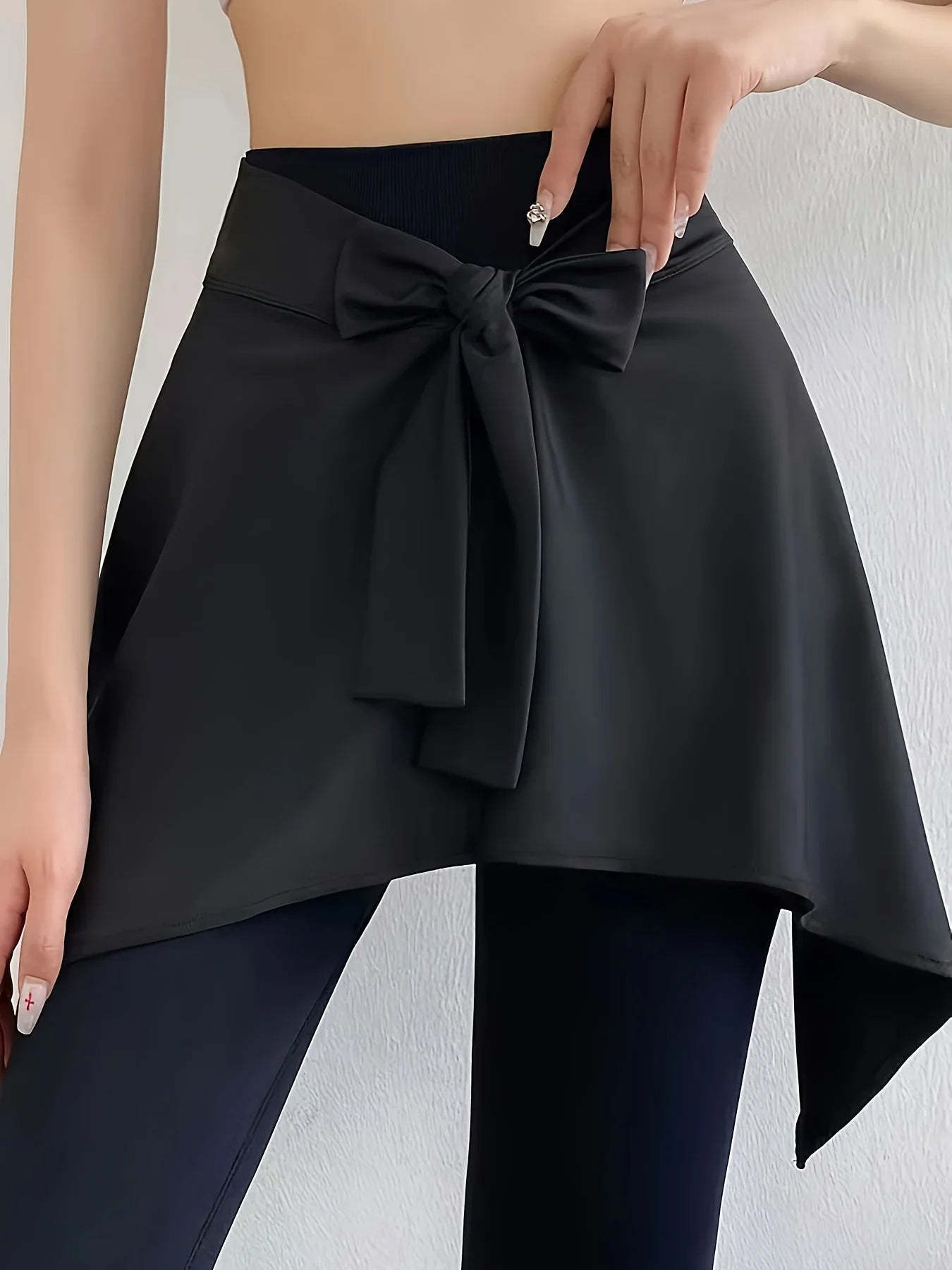 Women's Sports Fashion Lace-Up Tennis Skirt Butt-Covering Fitness Yoga Running Skirt Anti-See-Through