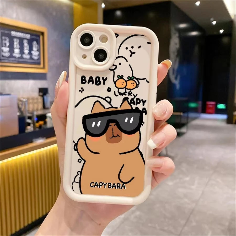 Cute Capybara Phone Case For Xiaomi Redmi Note 14 13 12s 12 11 10 9s 9 8 7 A5 Pro Plus 4G 5G Soft TPU Back Cover