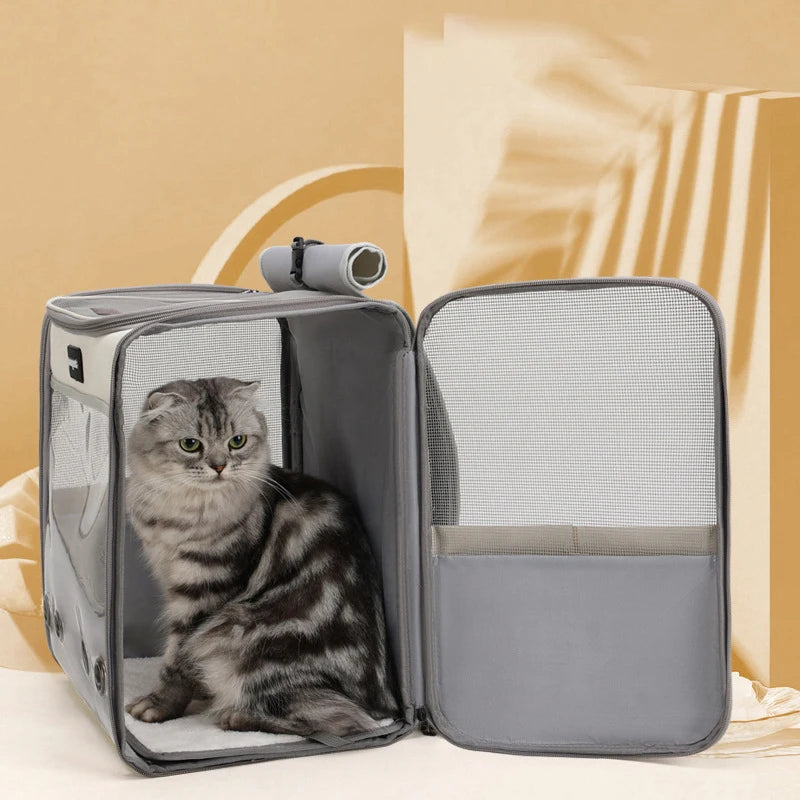 Outdoor Portable Cat Backpack Large Capacity Cat Carrier Bag Comfortable Pet Bag for Dogs Cats Ventilated Design Kitten Backpack