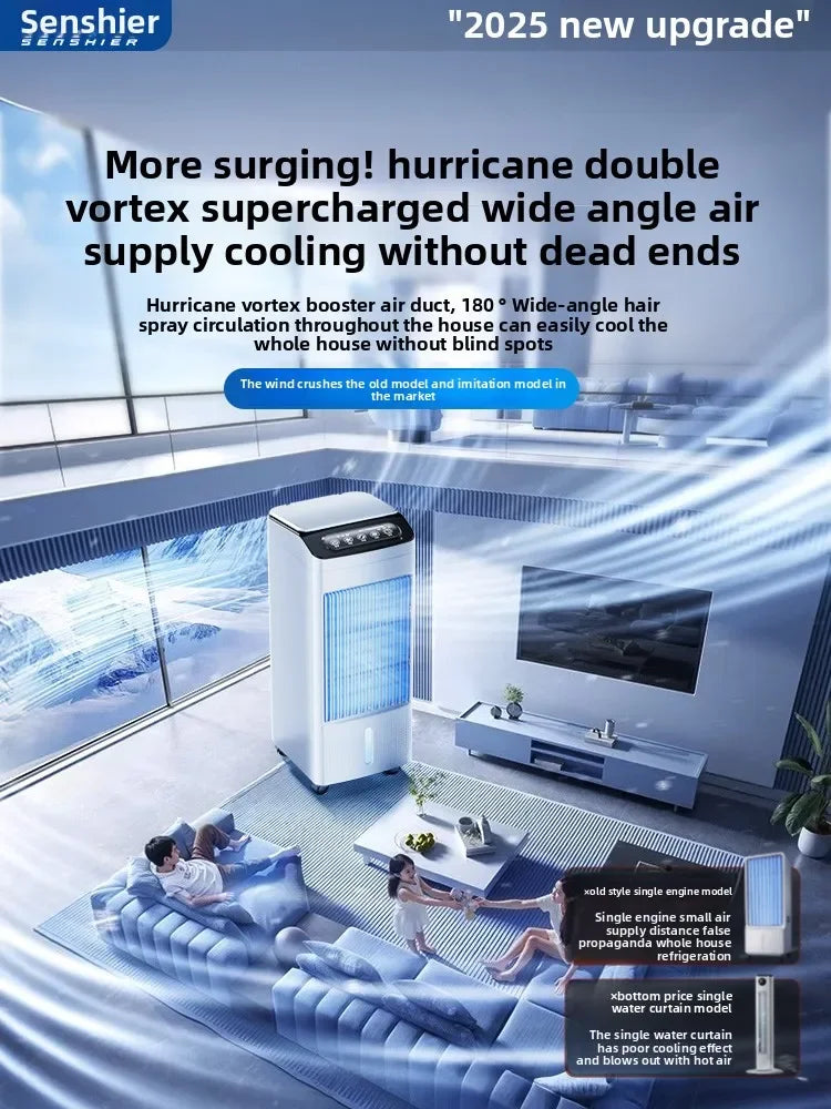 New Water Cooled Mobile Air Conditioner Fan Silent Mini Floor Cooling Fan for Home Bedroom
