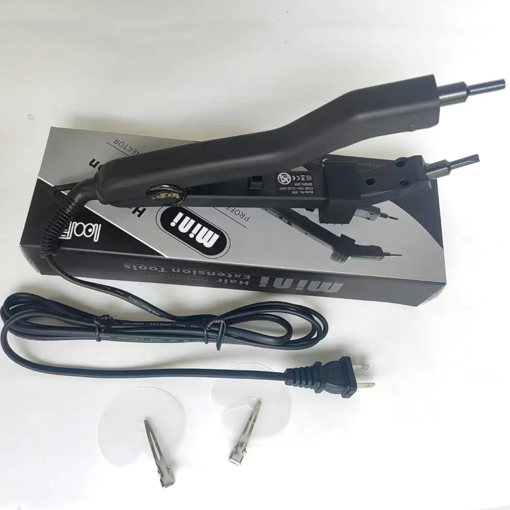 New arrival JR609 Quality Black Heat Hair Connector Temperature Controllable Heat Iron Hair Extension Tools Kit