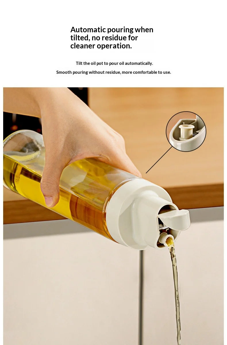 New Household Kitchen Soybean Vinegar Spice Bottle Set Glass Leakproof Aroma Spice Wine Dedicated Non-Hanging Oil Jar