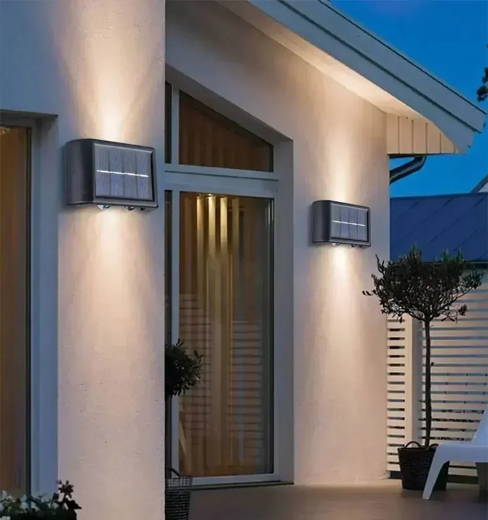 4/6/8 LED Solar Double-headed High Brightness Wall Lights Garden Lights Door Sign Wall Lights Outdoor Waterproof Wall Decor Led