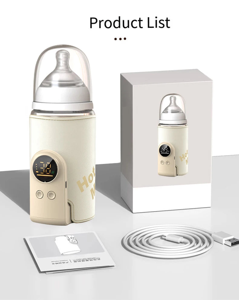 USB Multifunctional High-capacity Baby Feeding Bottle Smart Temperature Control Warmer Screen Newborn Baby Bottle Warmer Sleeve