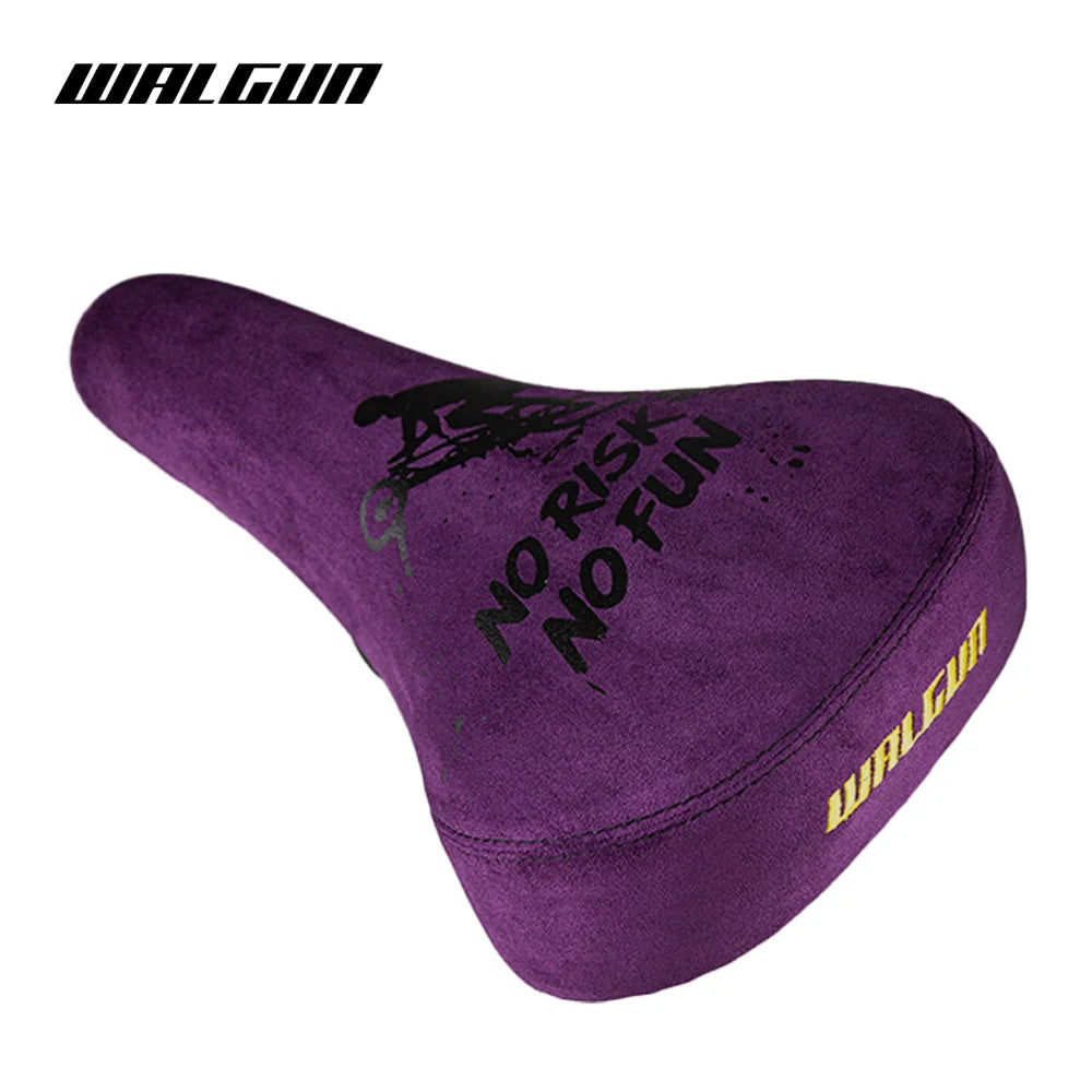 WALGUN BMX Bicycle Saddle Dirt Jump Cruiser Bike Seat with Embroidery Freestyle Racing Dowbhill Saddle MTB 265*170 Cycling Parts