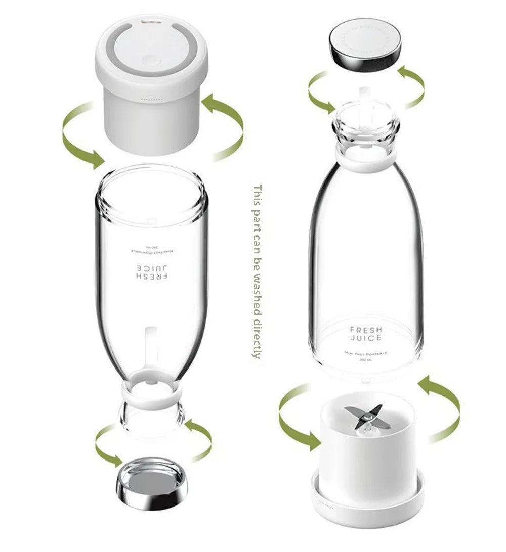 Portable Electric Juicer Cup USB Rechargeable Mini Blender Bottle for Fruit Smoothie Juice Vegetable Travel
