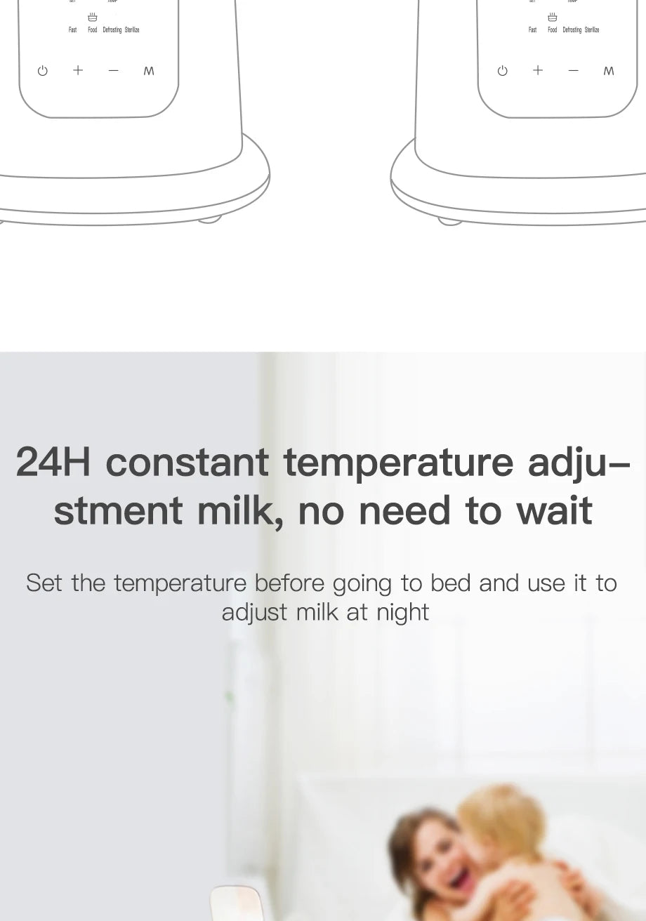 NCVI Baby Bottle Warmer, Milk  Fast Heating & Defrosting Food Heater and Steam Sterilizer with LCD Display,Timer