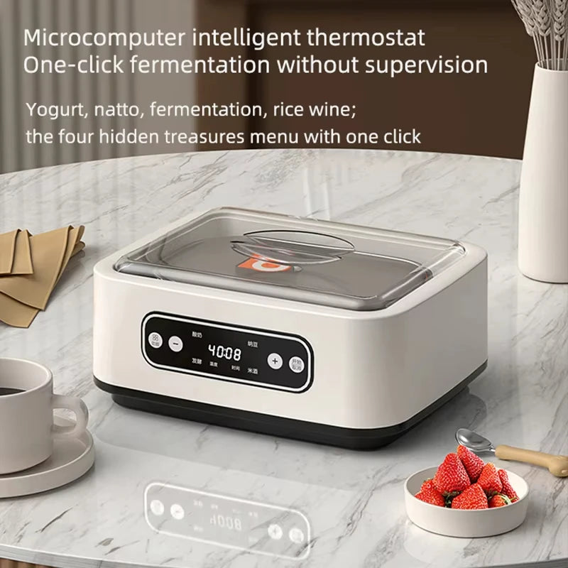 1.6L Yogurt Maker Multi-functional Ice Cream Automatic Professional Adjustable Temperature Time Yogurt Maker Pudding Maker 220V