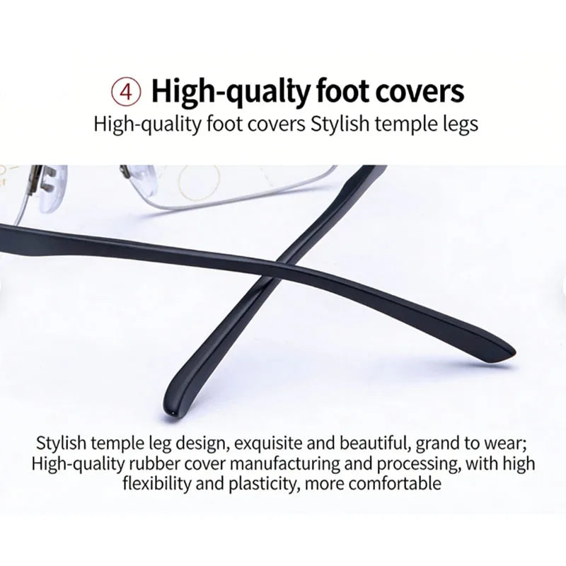 Auto Zoom Progressive Multifocal Reading Glasses, Near & Far Vision Presbyopic Eyewear, Anti-Blue Light Glasses