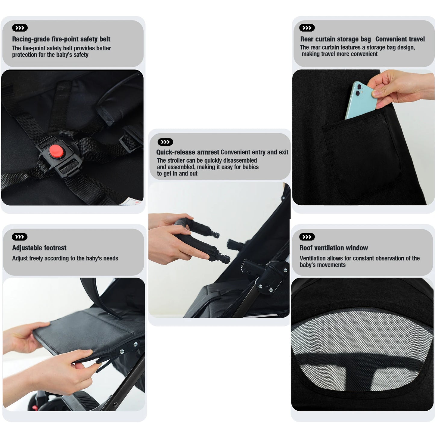3 in 1 baby stroller free Newborn Infant baby pram travel stroller lightweight baby folding car reversible stroller