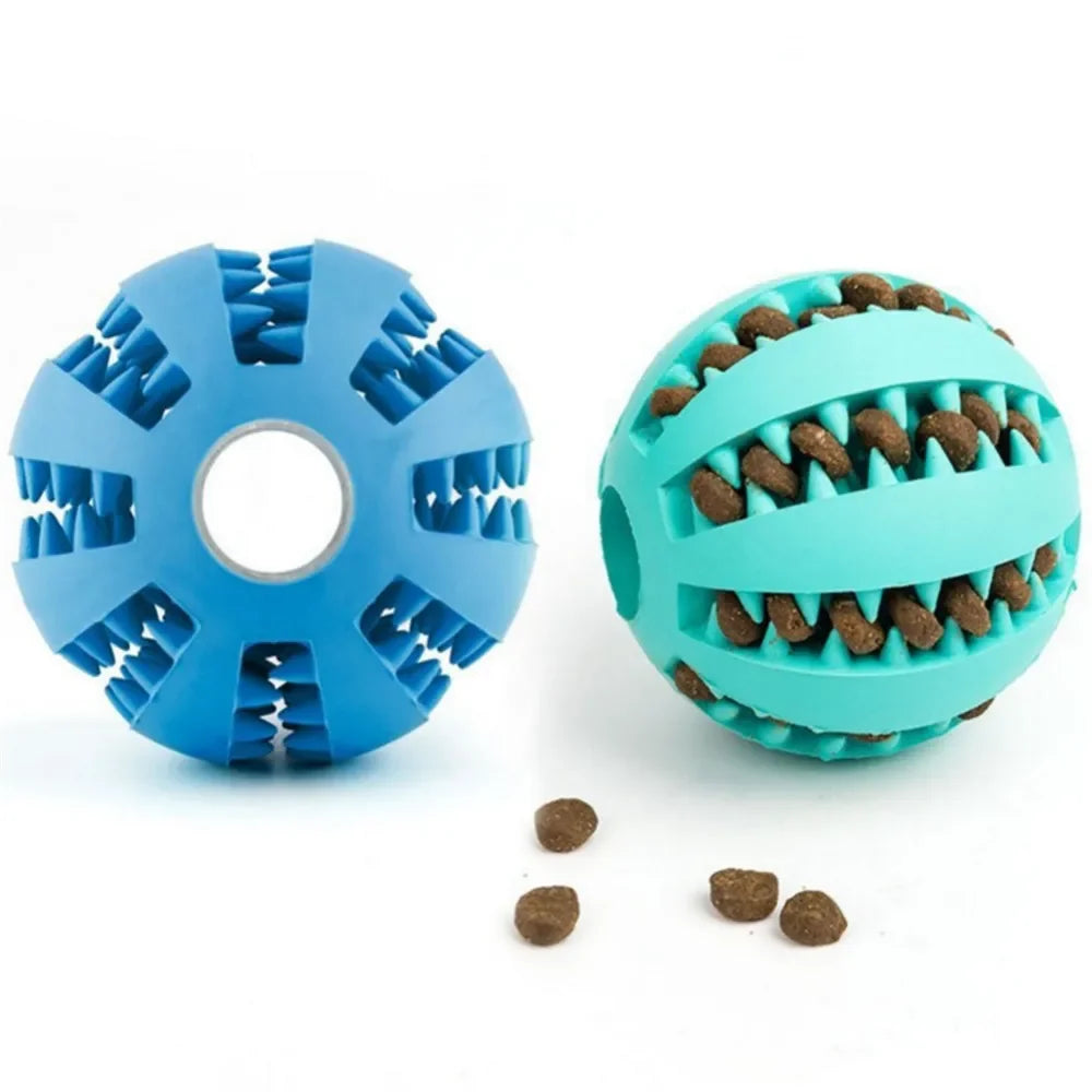 Pet Dog Chew Toys Teeth Cleaning Snack Ball Pet Dog Toy Ball Natural Rubber Super Tough Interactive Bouncy Pet Supplies