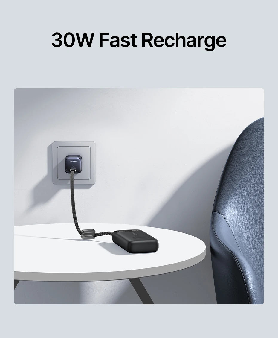 Baseus 45W 10000mAh Power Bank with 5W Magnetic Wireless Charging for iWatch & AirPods External Battery For iPhone 17 16 Pro Max