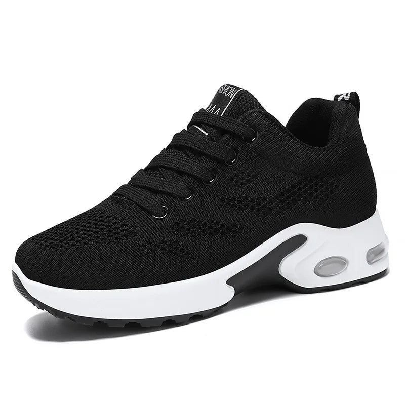 Women Mesh Breathable Casual Sneakers Lace-up Vulcanized Shoes Ladies Platform Sneakers Female Shoes Plus Size Zapatos De Mujer
