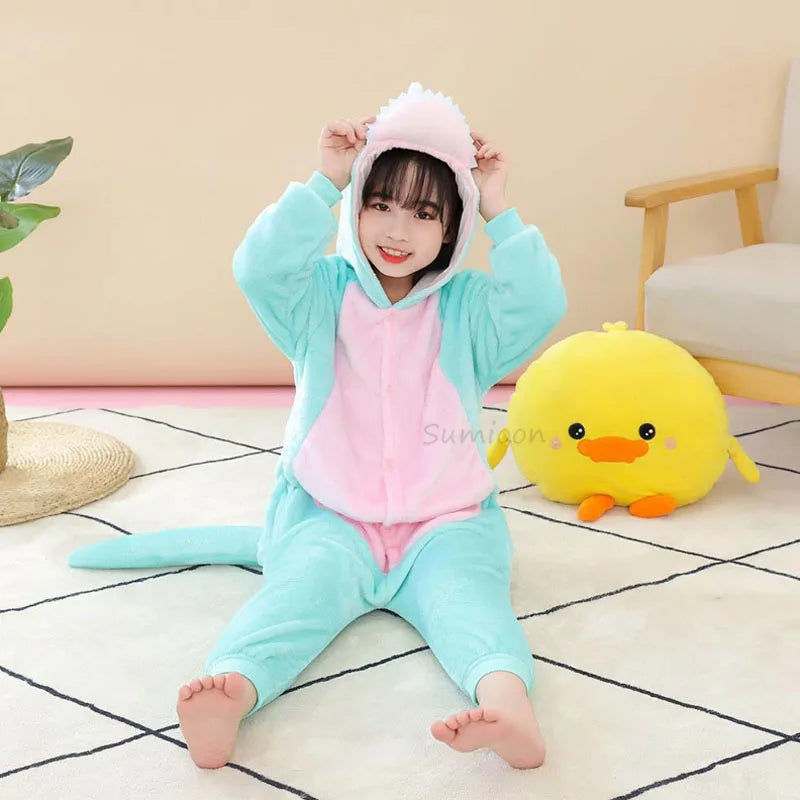 Kigurumi Onesie Kids Unicorn Pajamas For Children Animal Cartoon Blanket Sleepers Baby Costume Winter Boy Girl Licorne Jumspuit