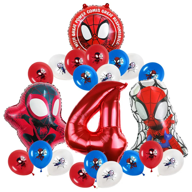 Spidey and His Amazing Friends Birthday Party Decoration New Latex Balloons For Kids Event Supplies Foil Latex Balloon Backdrop