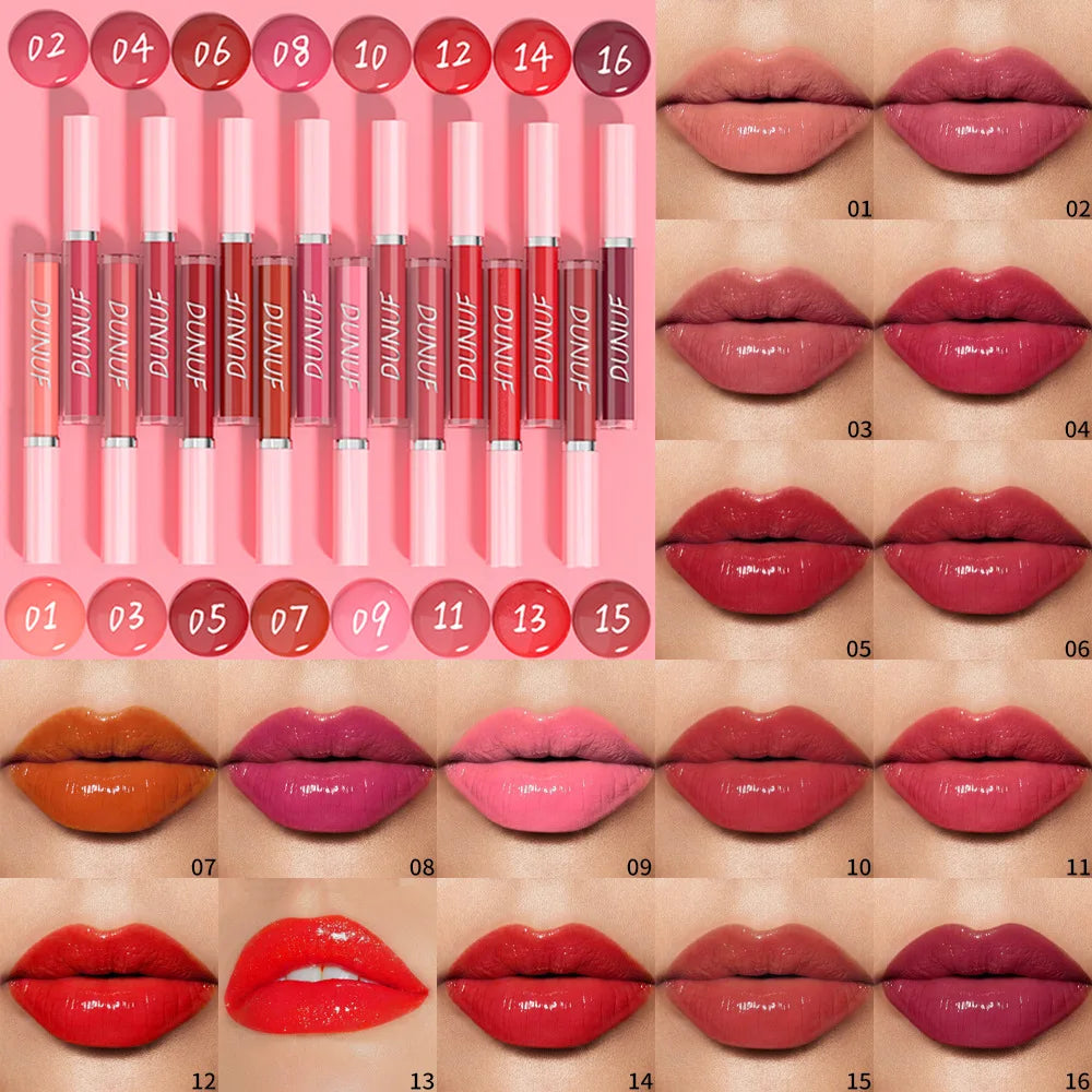 DUNUF High Quality Mirror Gloss Herorange Lipstick Lip Gloss Make-up Lightly Glass Moisturizing Plump Lip stick Lipgloss Gifts