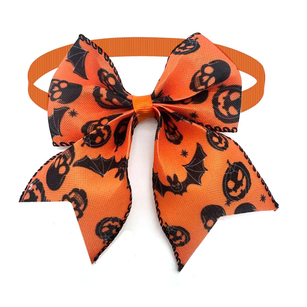 30/50 Pcs Holiday Pet Dog Bow Ties Puppy Halloween Collar Dog Bow Tie Design Puppy Collar for Small Dog Cat Grooming Products