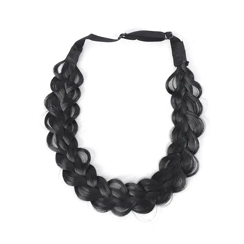 1 Pcs Synthetic Premium Adjustable Handmade Wig Braided Elastic Band Hair Fashion Braiding Hair Headband Headwear For Women