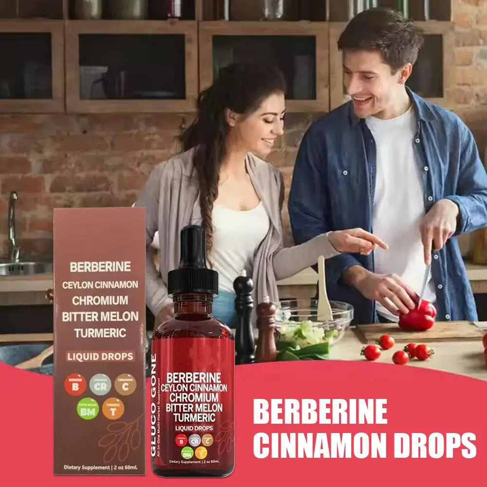 60ml Berberine Cinnamon Drops For Health Immune Support, Gut Health,Metabolism, Antioxidant- Ceylon Cinnamon Flavor