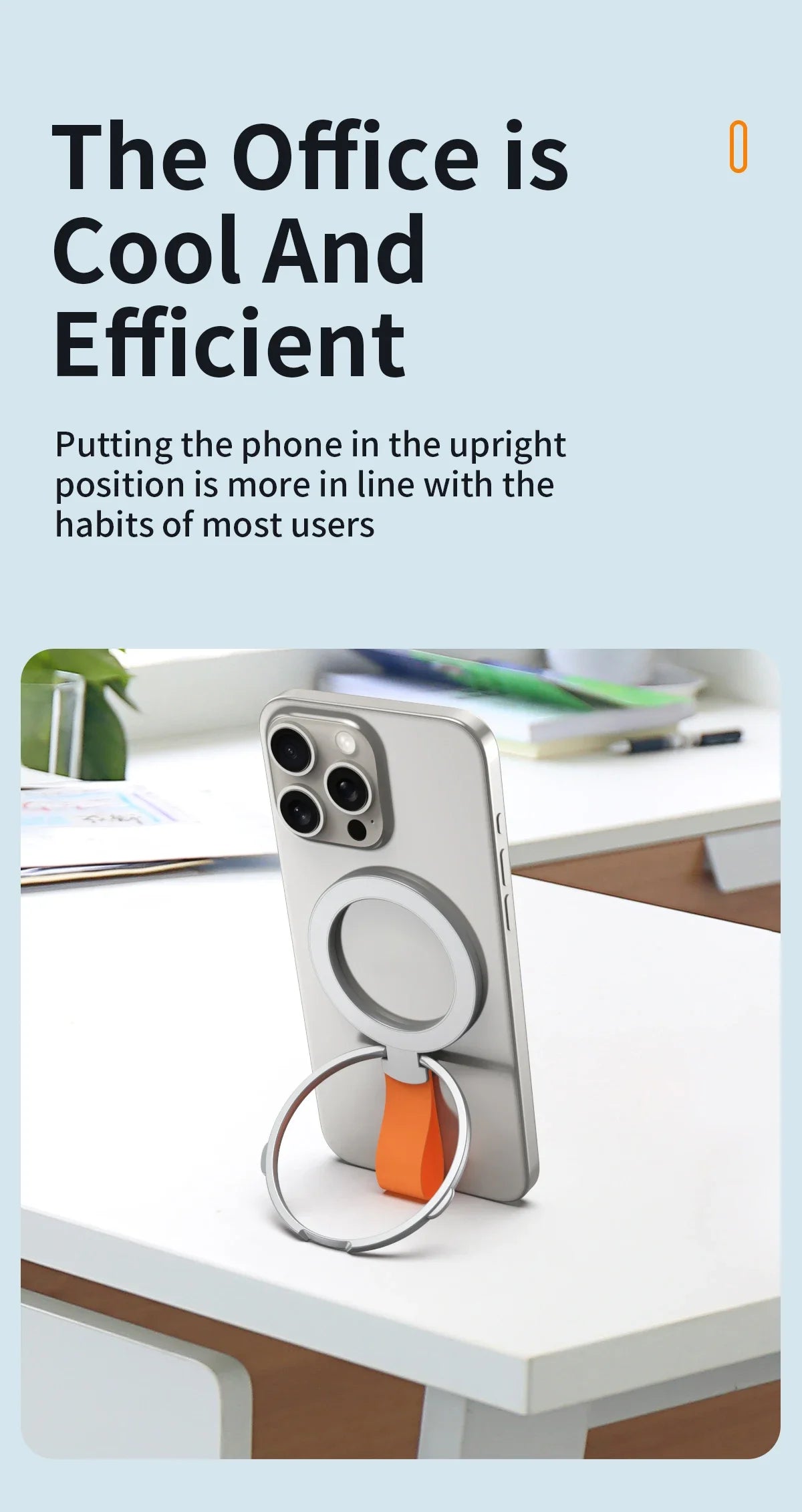 Magnetic Phone Ring Holder for iPhone Series MagSafe Stand Ultra-thin Folding Can Charge Wirelessly Grip With Lanyard Universal