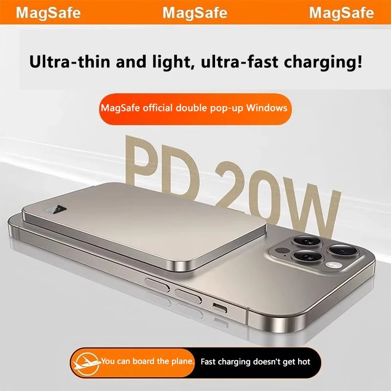 Lenovo 30000mah High-capacity Magnetic Wireless Fastcharging Powerbank Lightweight Portable For Air Travel With External Battery