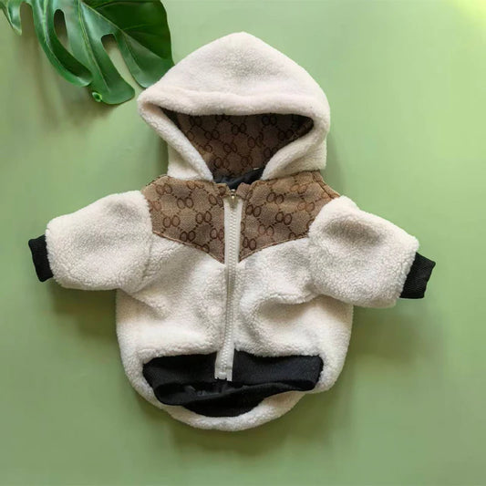 Autumn Winter Designer Luxury Pet Furry Coat Puppy Thick Warm Jacket Yorkiepoodle Small And Medium Sized Dogs Bitches Clothes