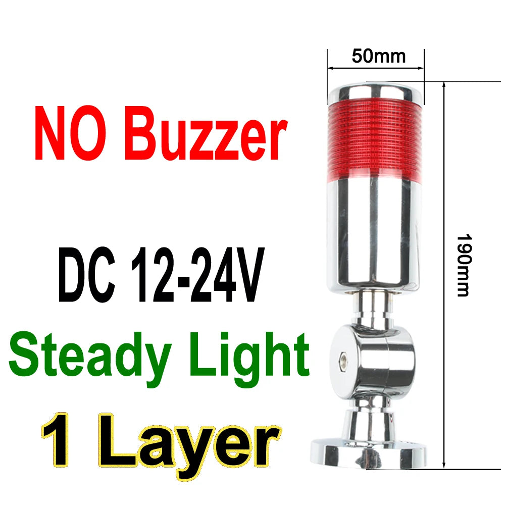 1-3 color LTA Vertical Industrial Multilayer Stack light Lamp Signal Tower Alarm caution light Flash Industrial Tower LED Silver