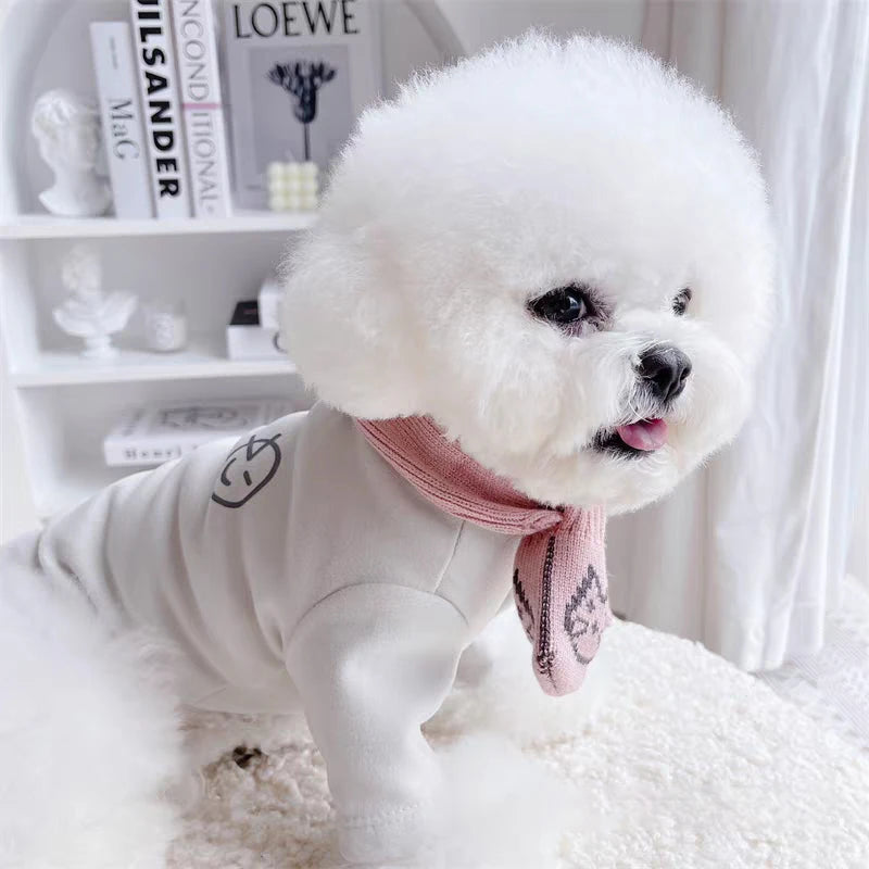 Solid Pet Fleece Dog Hoodies High Collar Dog Clothes Autumn Winter Puppy Warm Clothes Plush Dog Undershirt Chihuahua Cat Shirts