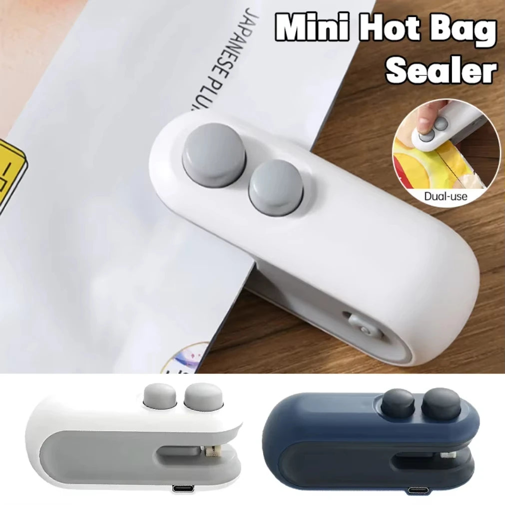 New Mini Bag Sealer Plastic Bag Sealing Machine 2 in 1 Heat Seal Rechargeable With Cutter For Plastic Bags / Snack Bags