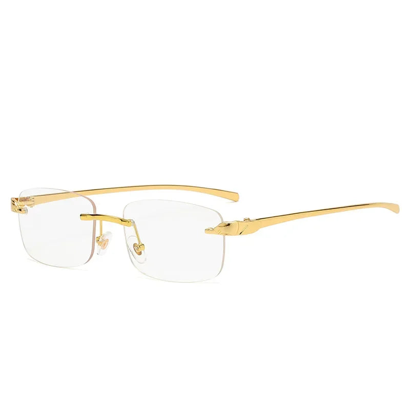 Fashion Vintage Rimless Square Sunglasses Women Men Luxury Brand Designer Popular Travel Driving Metal Small Sun Glasses