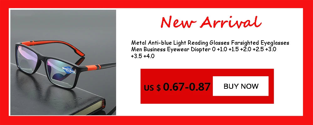 New Anti Blue Ray Reading Glasses Smart Automatic Zoom Reading Glasses Autofocus Power +1.0(100) ~ +7.0(700) Half-Rim Unisex