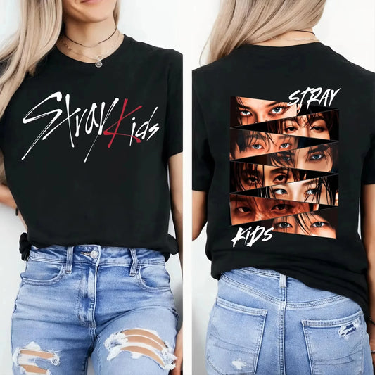KPop Stray Kids Signature T-shirt 2026 Summer New Men Women Cotton Y2K Gothic Clothing Hip Hop High Quality Shirt Street Wear
