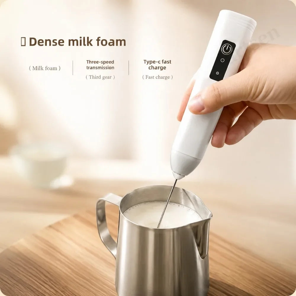 Handheld Electric Milk Frother Mini Coffee Foam Maker Portable Milk Whisk Mixer for Home Latte Cappuccino