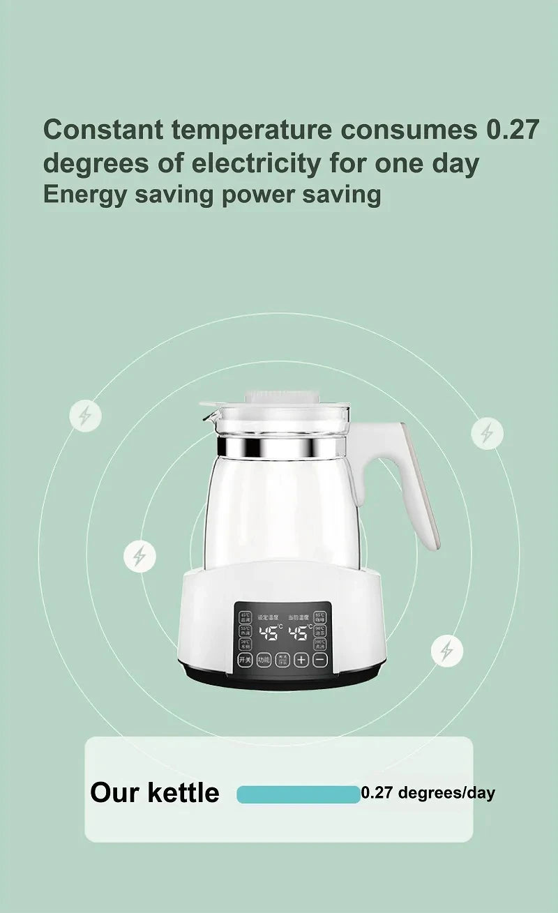 1.3L Electric Kettle Baby Thermostat Milk Warmer Home 24h Hot Water Kettle Multifunctional Glass Health Pot Teapot Kitchen Tools