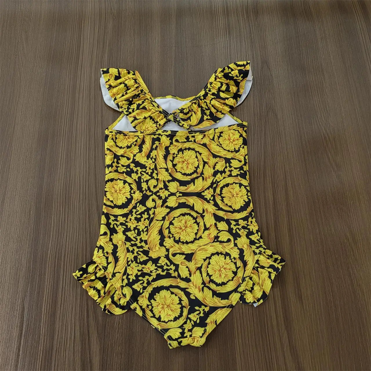 2025 Girl Swimsuit Summer golden flower bodysuit Special Offer Children's Swimsuit factory Wholesale