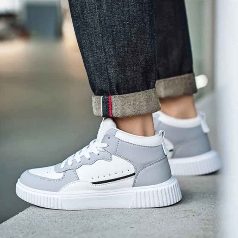 YRZL Casual Shoes for Men Sneakers Breathable PU Leather White Shoes Unisex Comfortable Walking Sport Shoes for Man