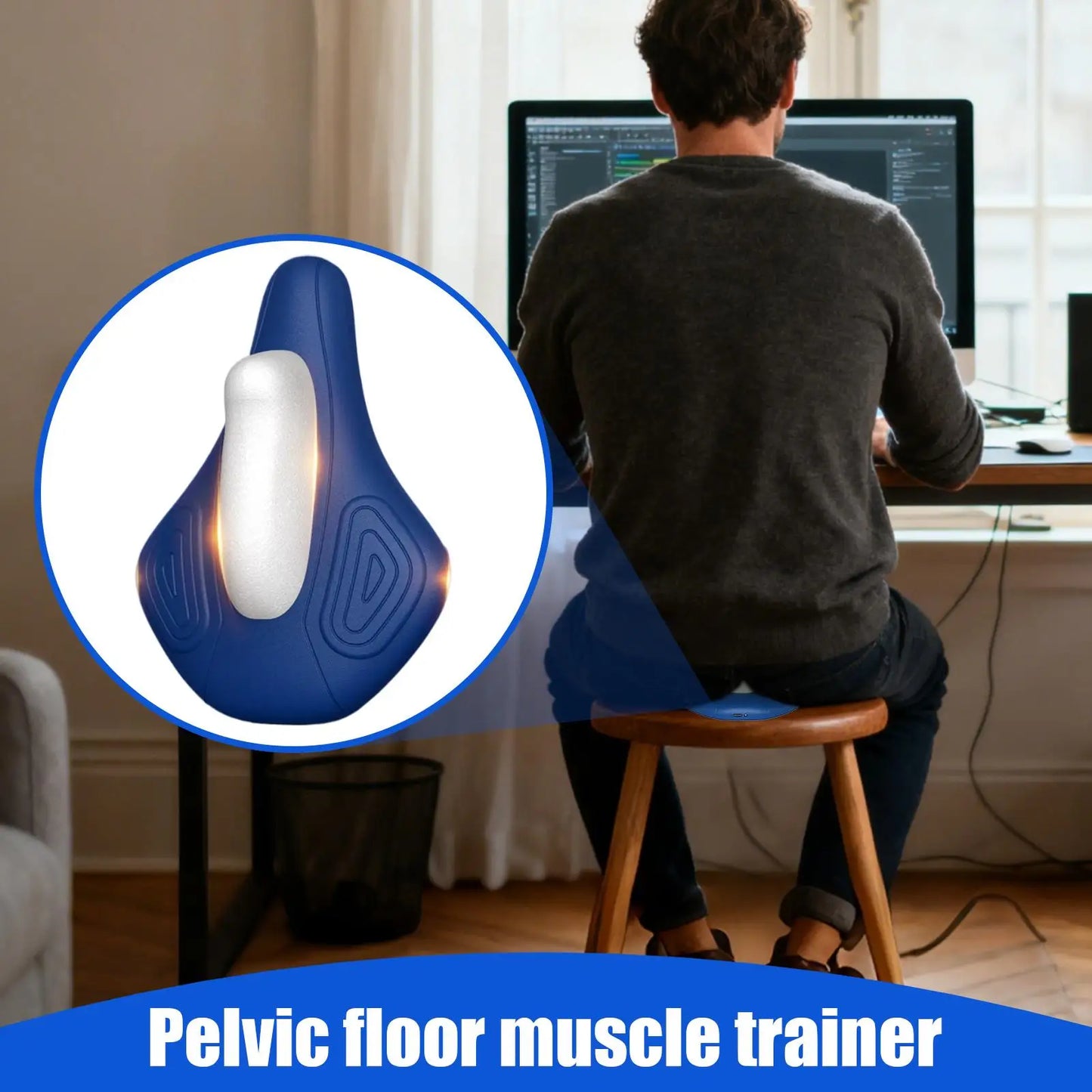 Pelvic Floor Muscle Trainer 4-Mode Massage Repair Cushion USB Rechargeable Electric Sphincter Bladder Exerciser for Men Women