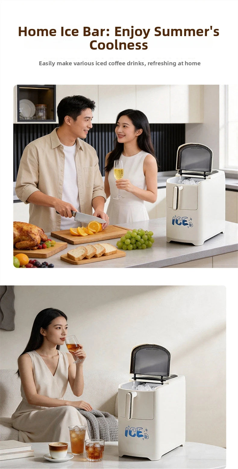 Mini Ice Maker Machine for Home Dorm Student, Portable Automatic Ice Maker with Small Power, Compact Countertop Ice Cube Maker,