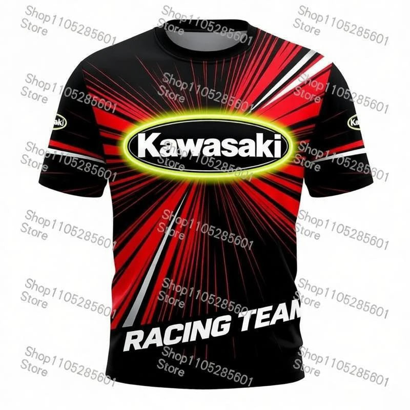 Kawasaki Brand Fashion Sports Style Short-sleeve T-shirt Trendy Print Casual Daily Top