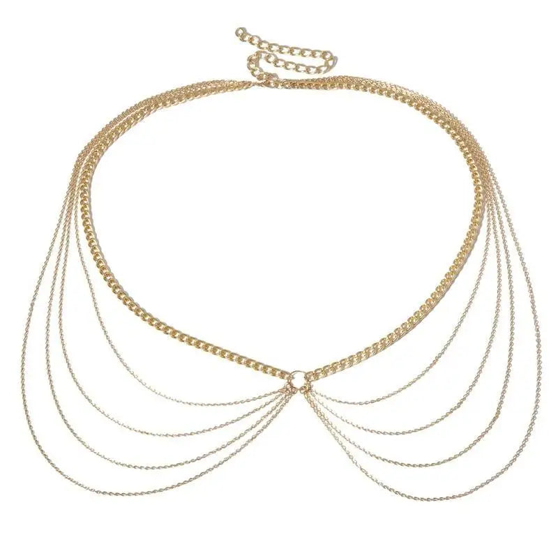 39BD Sexy Women Beach Jewelry Waistchain Personality Chain Body Chain Decor