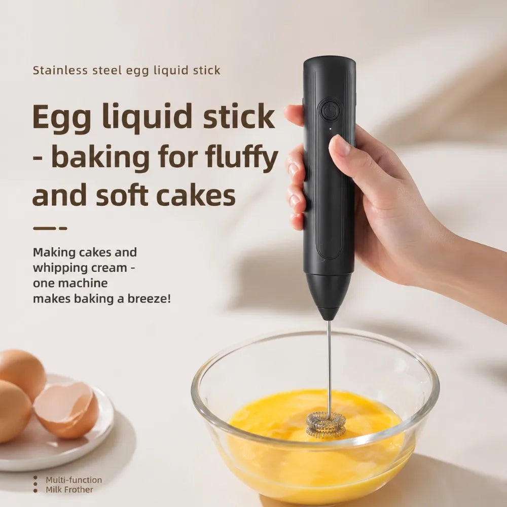 Electric Coffee Frother/MILK Whisk+Egg Beater MINI Food Blender USB Rechargeable Handheld Three Speeds Espresso Tools