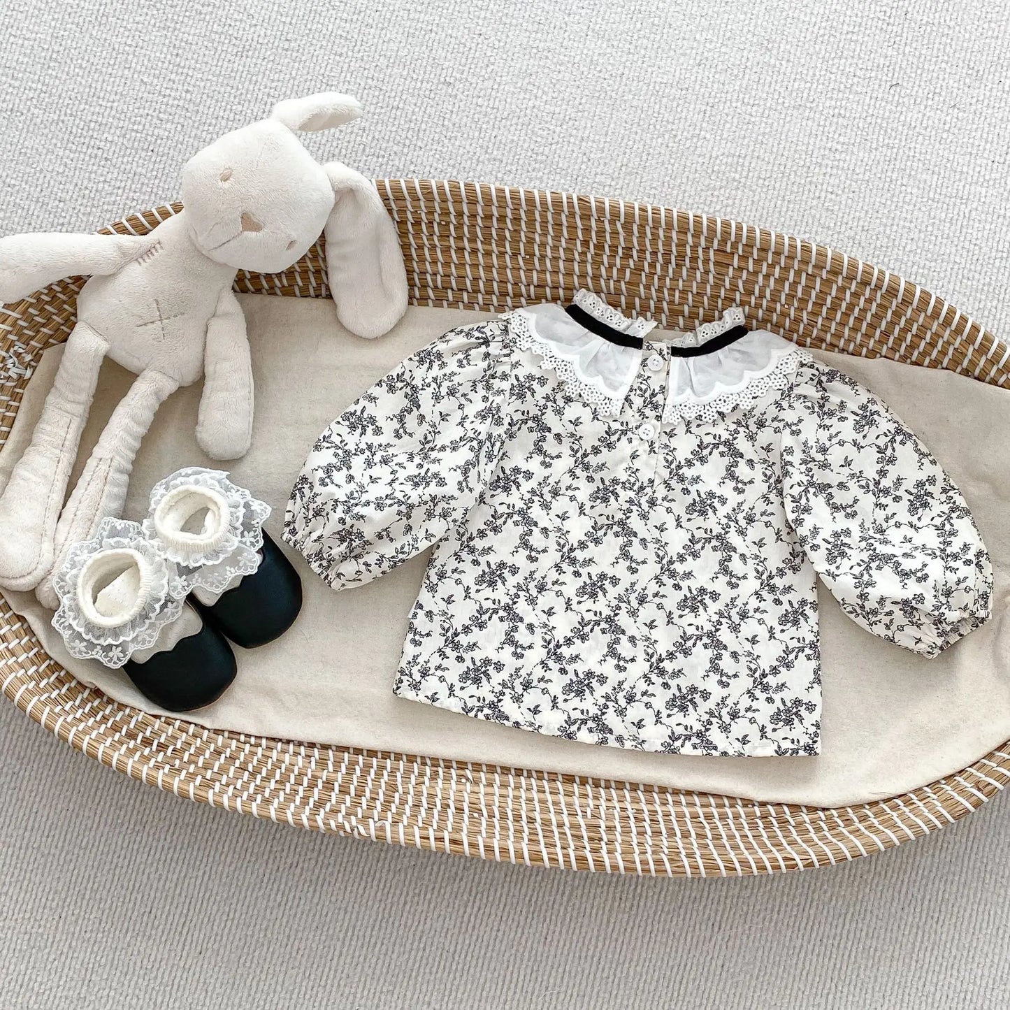 5364 Baby Clothes 2025 Spring Fahion Baby Girl's Bib Suit Lapel Long-sleeved Shirt Or Bag Fart Pants Climbing Clothes
