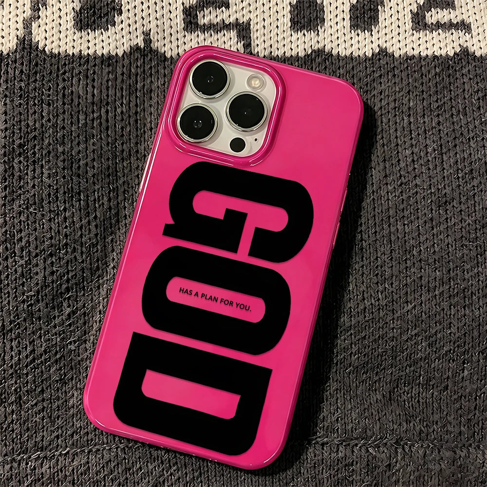 Phone Case For Iphone 16 15 14 Plus 13 12 11 Pro Max 17 Air Black And White "God" Character Design For Iphone 16 15 14 Soft Case