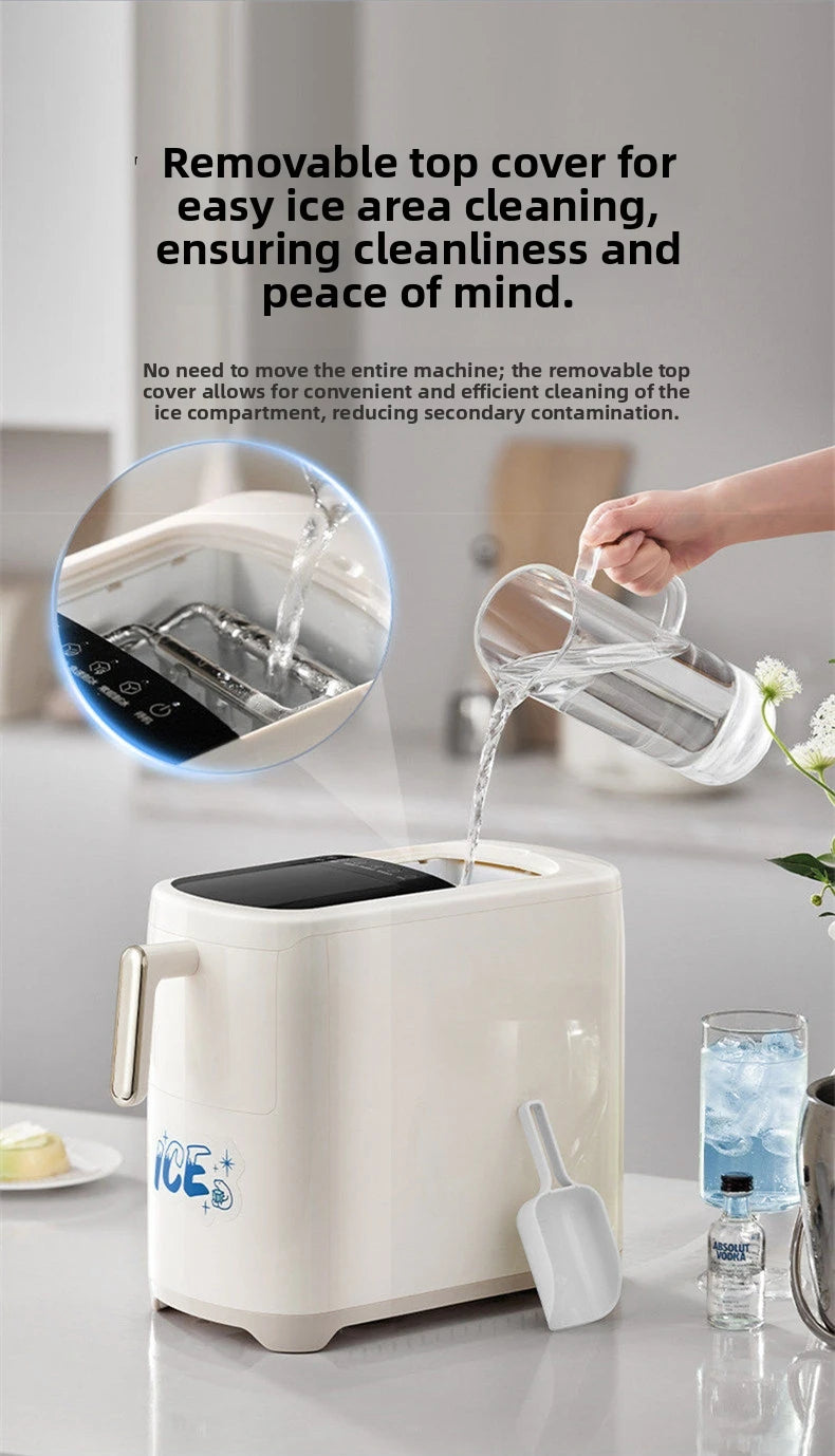 Mini Ice Maker Machine for Home Dorm Student, Portable Automatic Ice Maker with Small Power, Compact Countertop Ice Cube Maker,