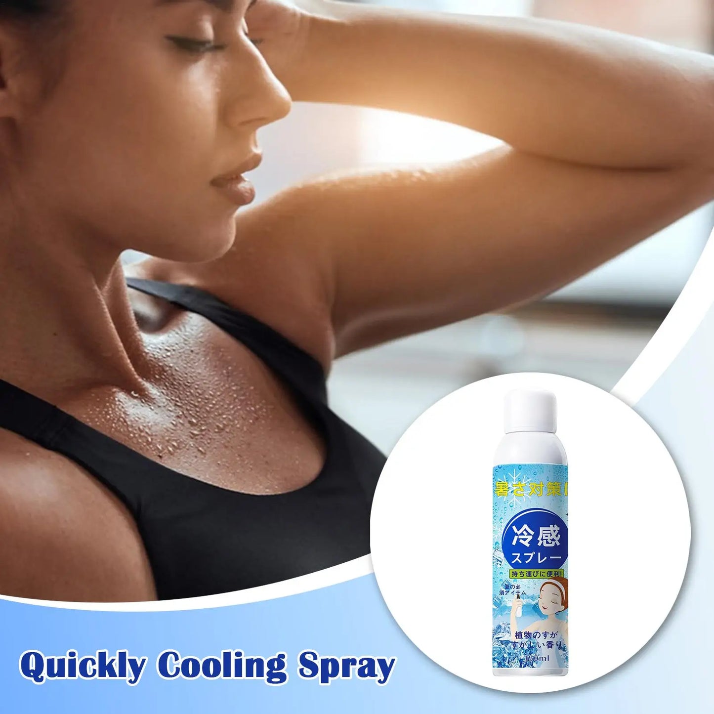 Cooling Spray 150ml Instant Refreshing Body Mist for Hot Weather Natural Cooling Mist for Outdoor Sports Camping Heat Relief