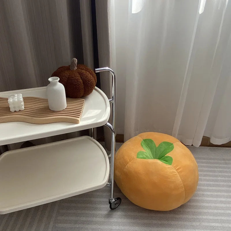 Thickened Cushion with Tomato-Shaped Pillow Vegetable Mushroom Persimmon Round Cushion Pad for Window Seat Pillows for Bedroom