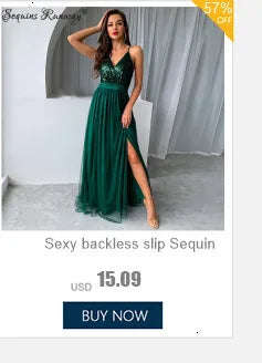 Sexy vintage maxi black sequin summer dress women 2025 elegant luxury birthday party long dresses fishtail evening dress vestido